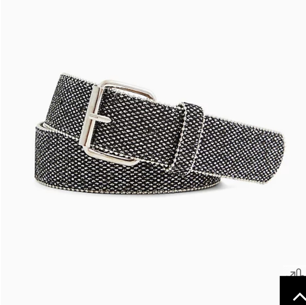 🆕✨BLACK & SHIMMER FAUX LEATHER BUCKLE BELT✨